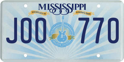 MS license plate JOO770