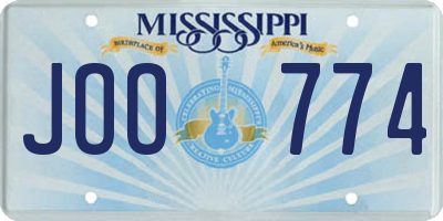 MS license plate JOO774
