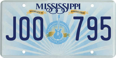 MS license plate JOO795