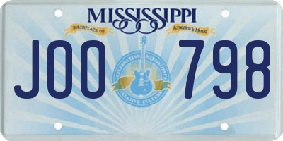 MS license plate JOO798