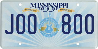 MS license plate JOO800