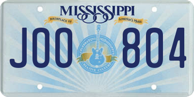 MS license plate JOO804