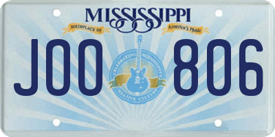 MS license plate JOO806