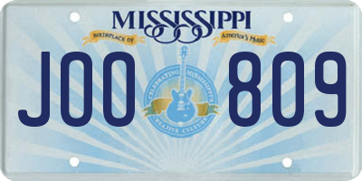 MS license plate JOO809