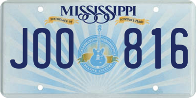 MS license plate JOO816