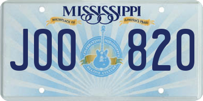 MS license plate JOO820