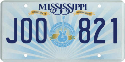 MS license plate JOO821