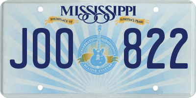 MS license plate JOO822