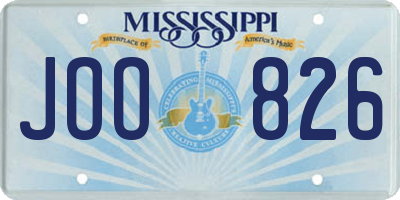 MS license plate JOO826
