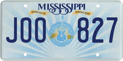 MS license plate JOO827