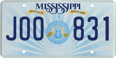 MS license plate JOO831