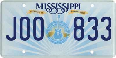 MS license plate JOO833