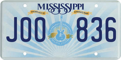 MS license plate JOO836