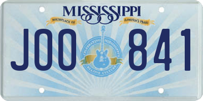 MS license plate JOO841