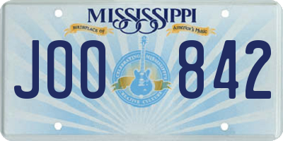 MS license plate JOO842