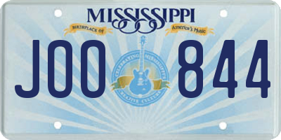MS license plate JOO844