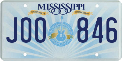 MS license plate JOO846