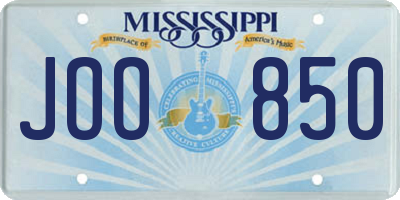 MS license plate JOO850