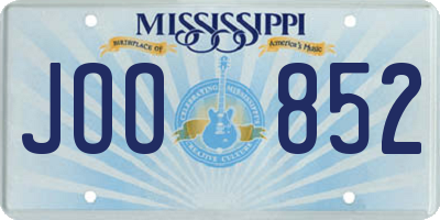 MS license plate JOO852