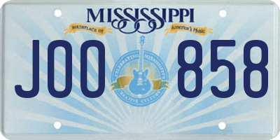 MS license plate JOO858