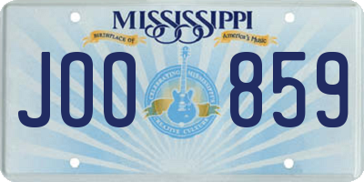 MS license plate JOO859