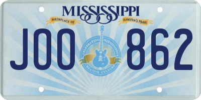 MS license plate JOO862