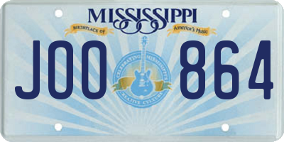 MS license plate JOO864