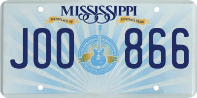 MS license plate JOO866