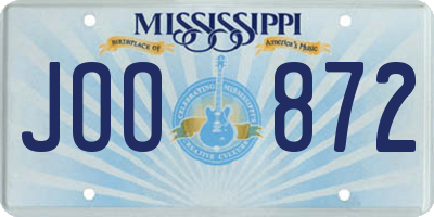 MS license plate JOO872