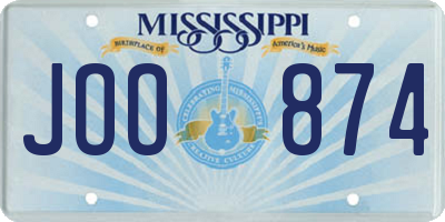 MS license plate JOO874