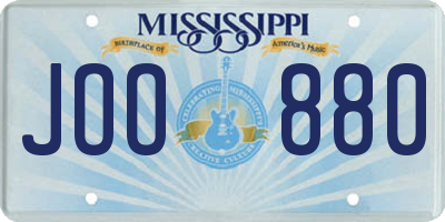 MS license plate JOO880