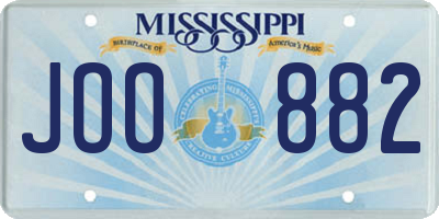 MS license plate JOO882