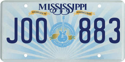 MS license plate JOO883