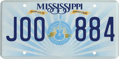 MS license plate JOO884