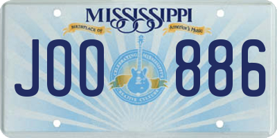 MS license plate JOO886