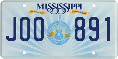 MS license plate JOO891