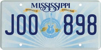 MS license plate JOO898