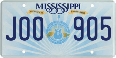 MS license plate JOO905