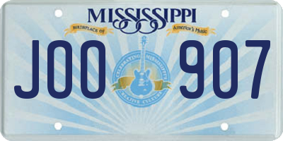 MS license plate JOO907
