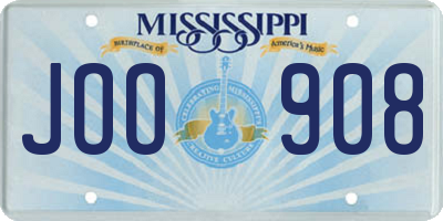 MS license plate JOO908