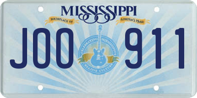 MS license plate JOO911