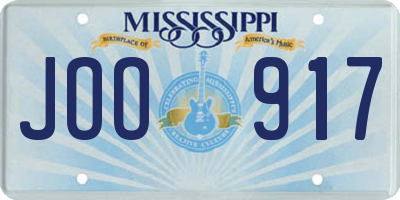 MS license plate JOO917