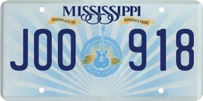 MS license plate JOO918