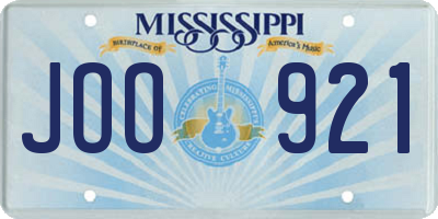 MS license plate JOO921