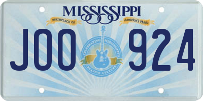 MS license plate JOO924