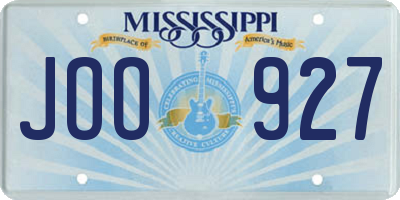 MS license plate JOO927
