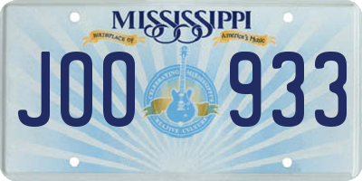 MS license plate JOO933