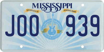 MS license plate JOO939