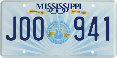 MS license plate JOO941