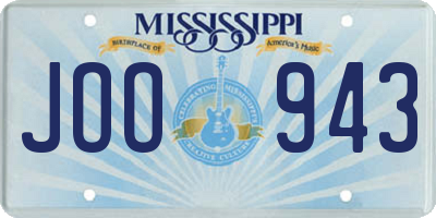 MS license plate JOO943